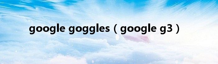 google goggles（google g3）