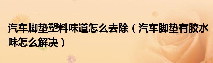 汽车脚垫塑料味道怎么去除（汽车脚垫有胶水味怎么解决）