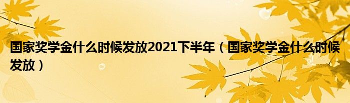 国家奖学金什么时候发放2021下半年(国家奖学金什么时候发放)