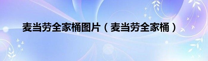 麦当劳全家桶图片（麦当劳全家桶）