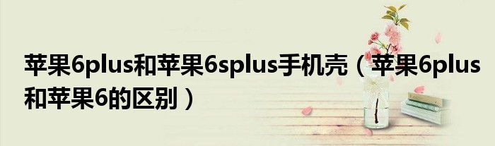苹果6plus和苹果6splus手机壳(苹果6plus和苹果6的区别)