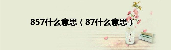 857什么意思（87什么意思）