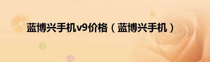 蓝博兴手机v9价格（蓝博兴手机）