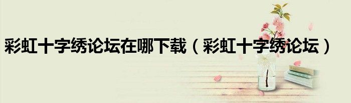 彩虹十字绣论坛在哪下载（彩虹十字绣论坛）