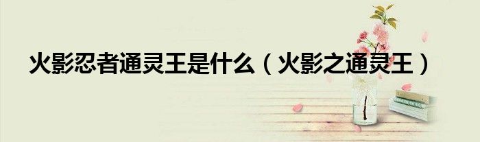 火影忍者通灵王是什么（火影之通灵王）