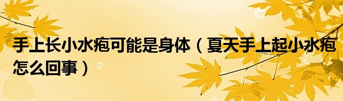 手上长小水疱可能是身体（夏天手上起小水疱怎么回事）